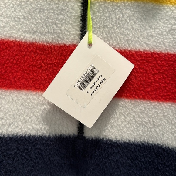 Dudley Stephens Kaki Pullover in Sherpa Fleece, Camp Stripe, Size Small - Picture 5 of 5